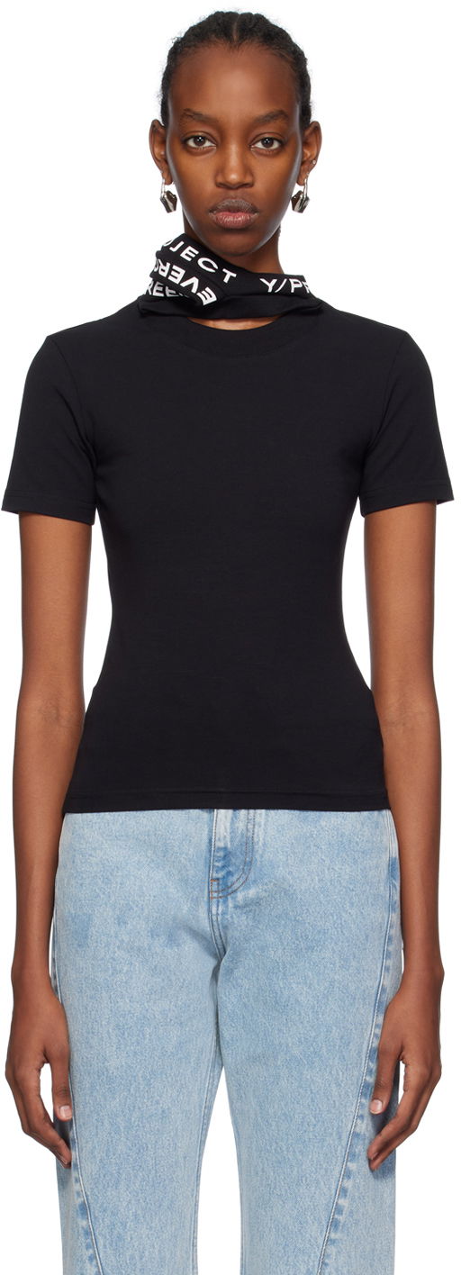 T-shirt Y/PROJECT Triple Collar T-Shirt Sort | 104TO001