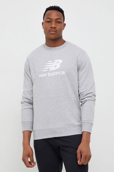 Sweatshirt New Balance Essentials Stacked Logo French Terry Crewneck Grå | MT31538AG, 0