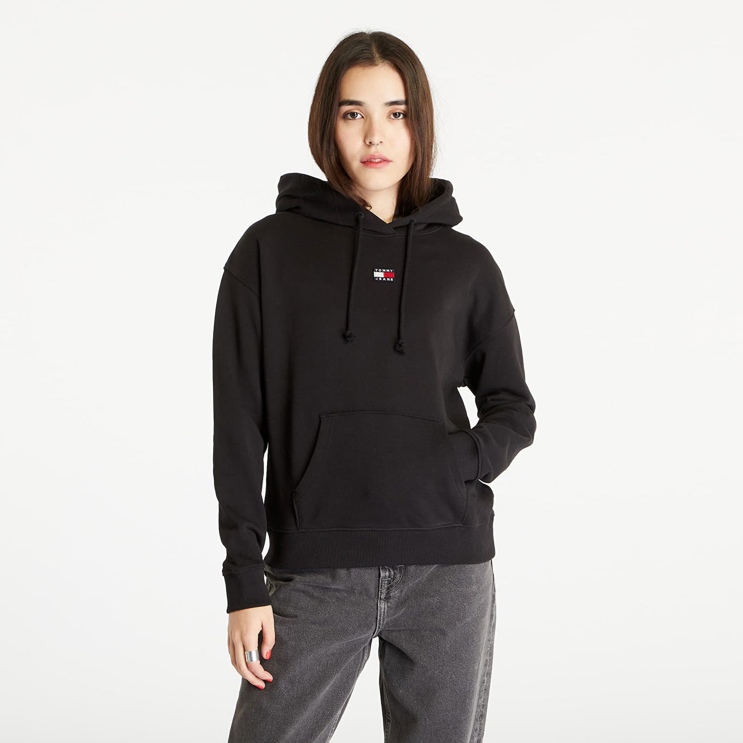 Sweatshirt Tommy Hilfiger BOXY BADGE HOODIE Sort | DW0DW15411 BDS, 0