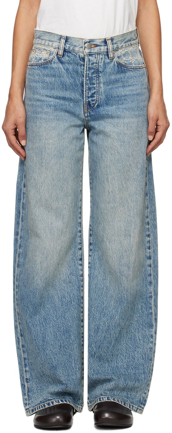 Jeans AMIRI High Rise Wide Jeans Blå | AWDNGG1005