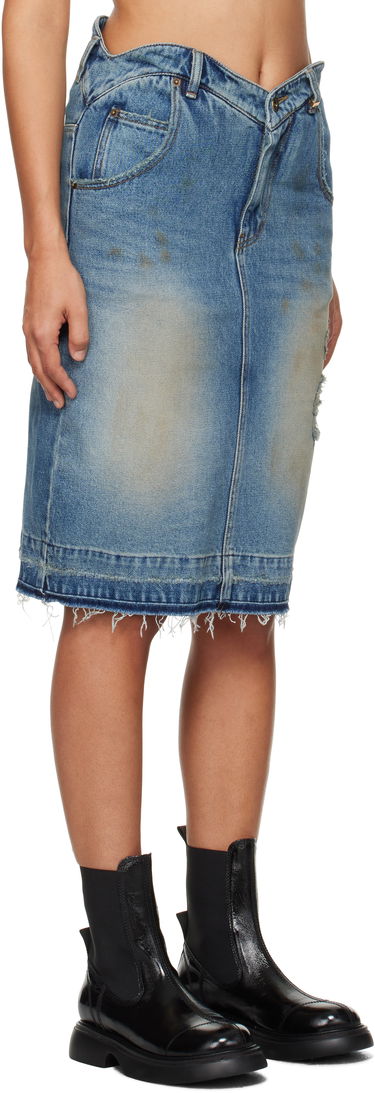 Nederdel We11done We11done Heart Denim Midi Skirt Blå | WD-DS3-24-333-W-BL, 1