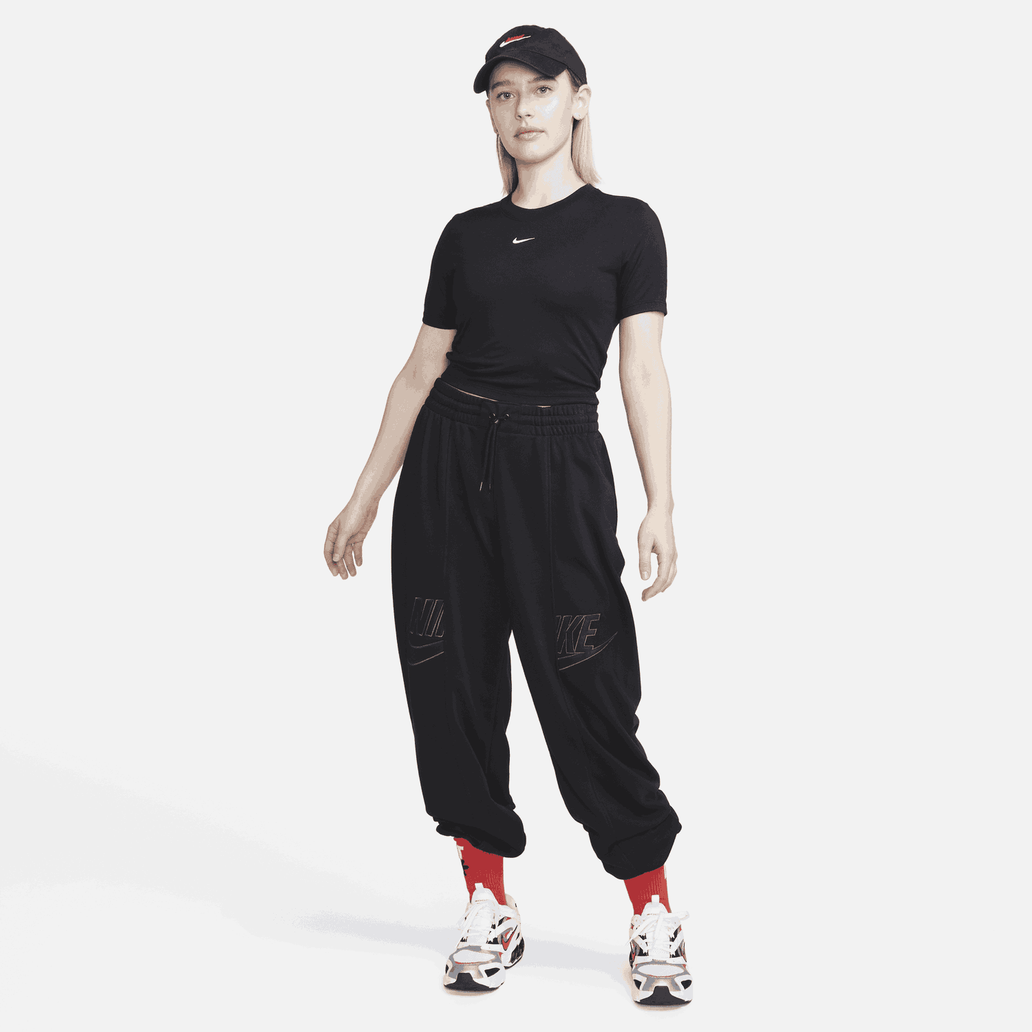 Crop top Nike Essential Slim Crop Swoosh Tee Sort | FB2873-010, 1