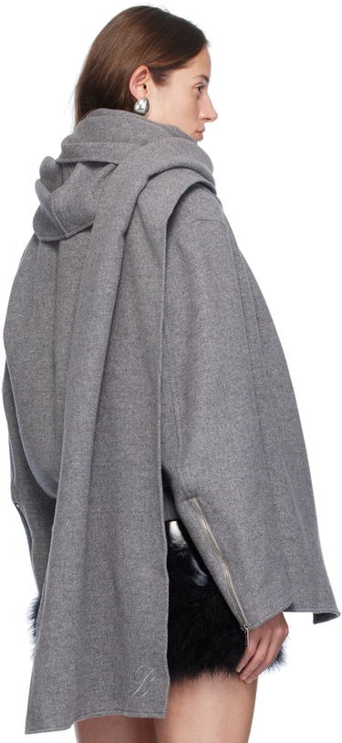 Bomberjakke Blumarine Felt Scarf Bomber Jacket Grå | A422S079A, 2