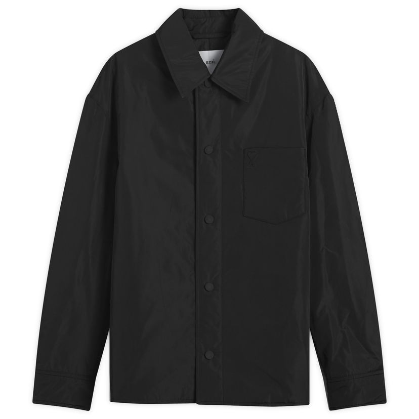 Skjorte AMI AMI Paris Men's Technical Taffetas Overshirt, Size Large Sort | H25HJK829-PL0039-001H25
