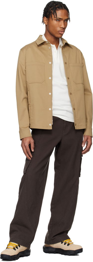 Skjorte Moncler Moncler Cotton Gabardine Overshirt Beige | K10912F0002257448, 4