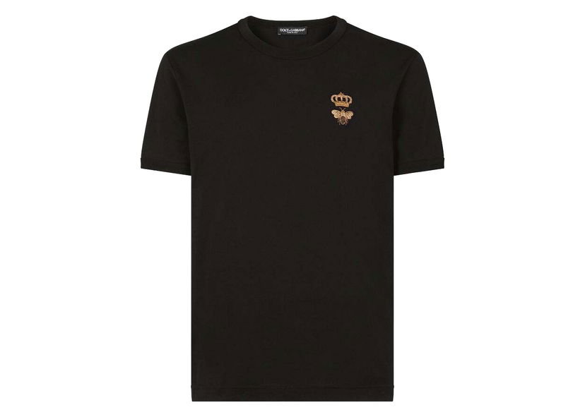 T-shirt Dolce & Gabbana Cotton French Wire Embellishment T-shirt Black Sort | G8JX7ZG7WUQN0000