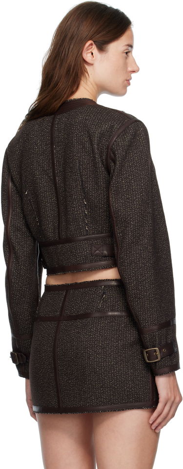 Jakke R13 R13 Stitch Detail Cropped Crewneck Jacket Brun | R13WR449-R567A, 2