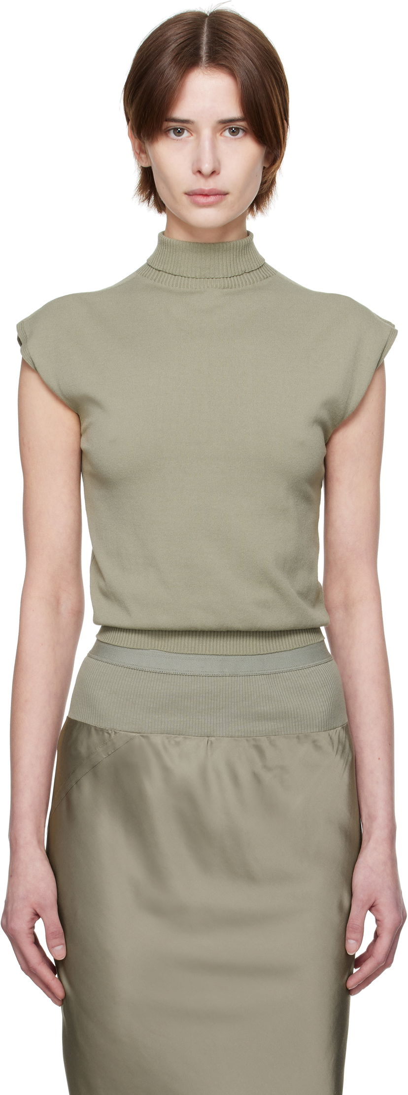 Nederdel Rick Owens Rick Owens Hollywood SL Turtleneck Top Grøn | RP01E7606 VI