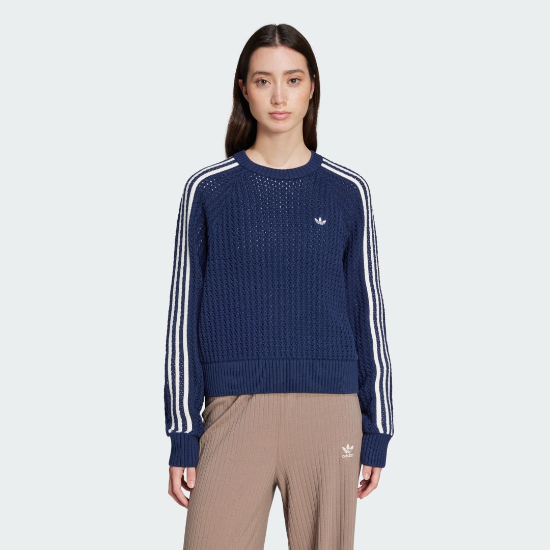 Sweater adidas Performance Adicolor Knitted Crew Sweater Blå | JD0906, 0
