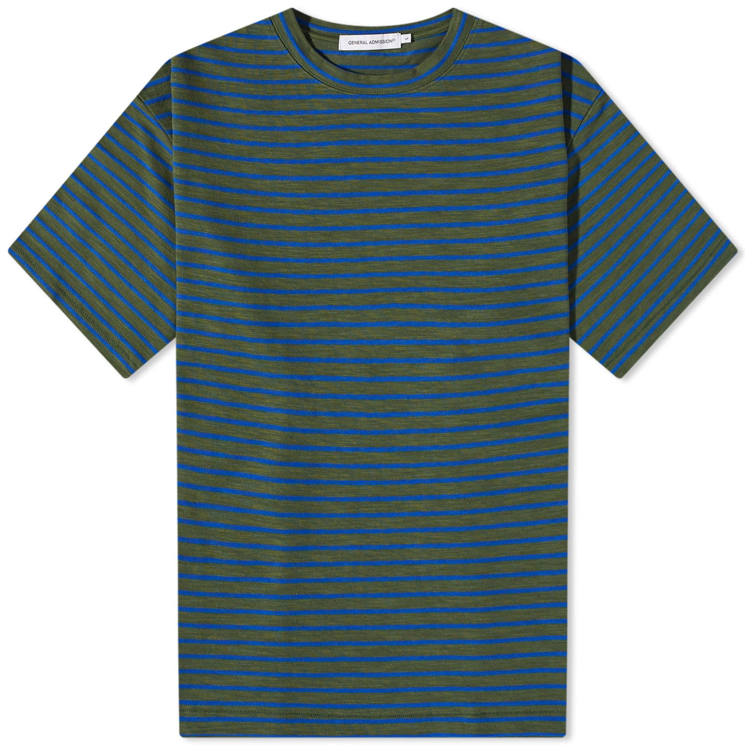 T-shirt General Admission Striped Slub Tee Mørkeblå | GAE66-GRN, 0