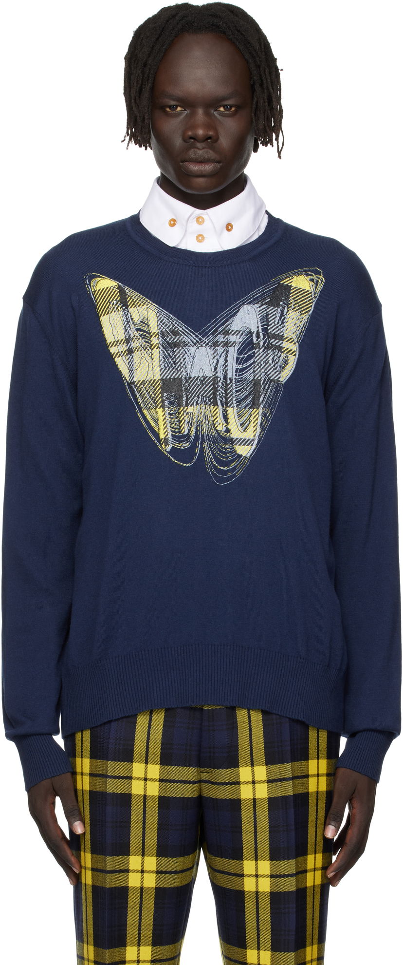 Sweater Vivienne Westwood Vivienne Westwood Chaos Graphic Print Sweater Mørkeblå | 38030056-Y001V-