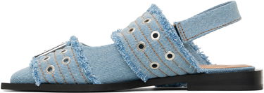 Kjole GANNI GANNI Charms Buckle Denim Flats Blå | S2939, 2