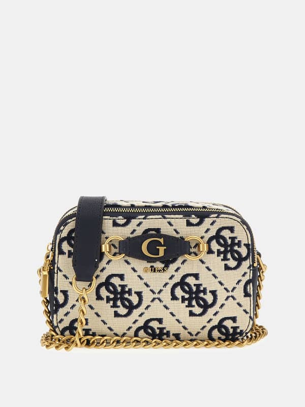 Håndtaske GUESS Izzy 4G Logo Mini Crossbody Beige | HWJA8654140, 0