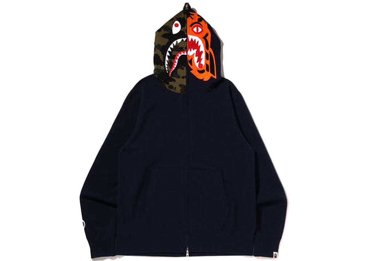 Sweatshirt BAPE Crazy Face Full Zip Hoodie Mørkeblå | 1I80-115-010, 0
