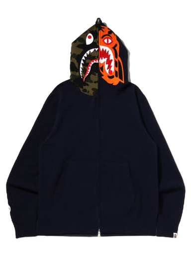 Sweatshirt BAPE Crazy Face Full Zip Hoodie Mørkeblå | 1I80-115-010
