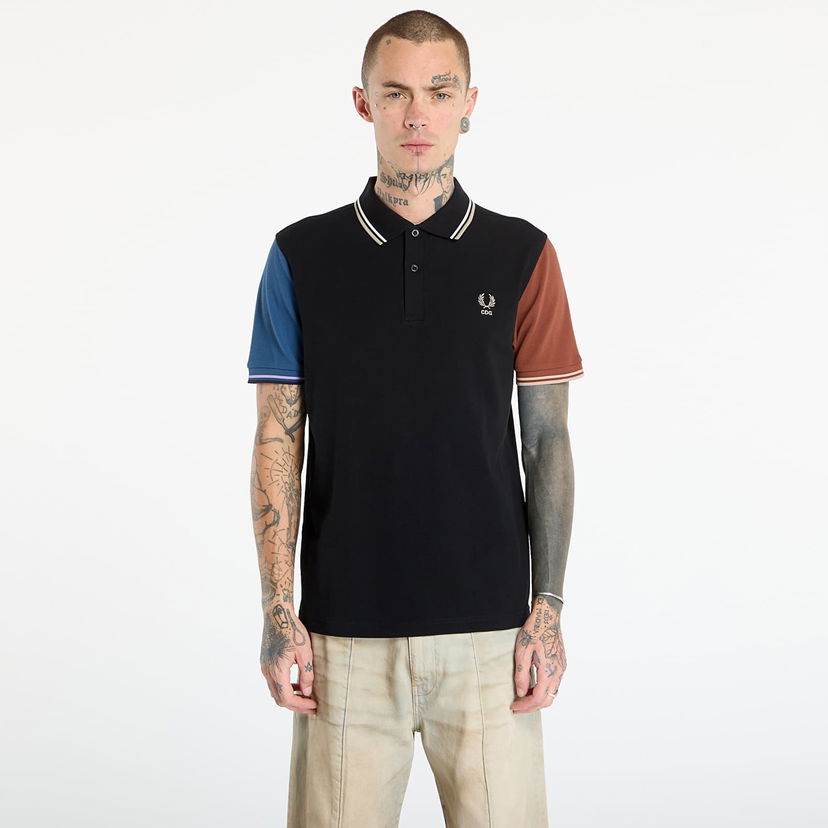 Polo skjorte Comme des Garçons Comme des Garçons SHIRT x Fred Perry Color Block Polo Knit Flerfarvet | FP-T502-W25 Black