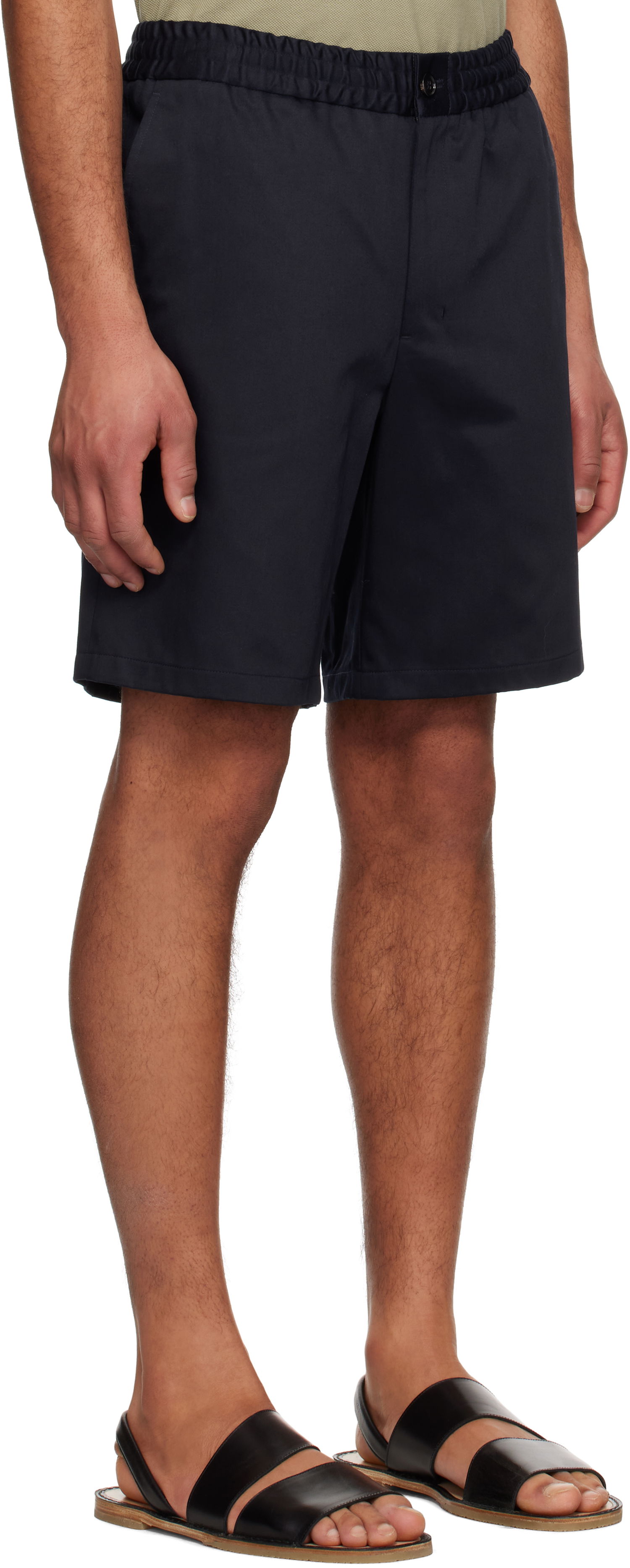 Shorts AMI AMI Paris Elasticated Waist Shorts Mørkeblå | HSO303.CO0103, 1