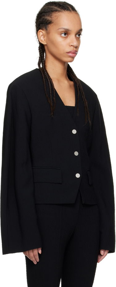 Jakke Nanushka Nanushka Kiyo Seersucker Blazer Sort | NW25RSOW19999, 1