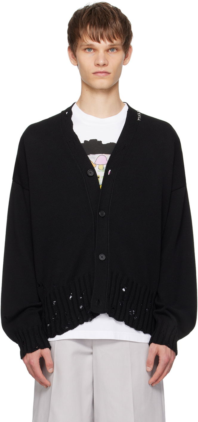 Sweater Marni Black Dishevelled Cardigan Sort | CDMG0136Q0 UFC652
