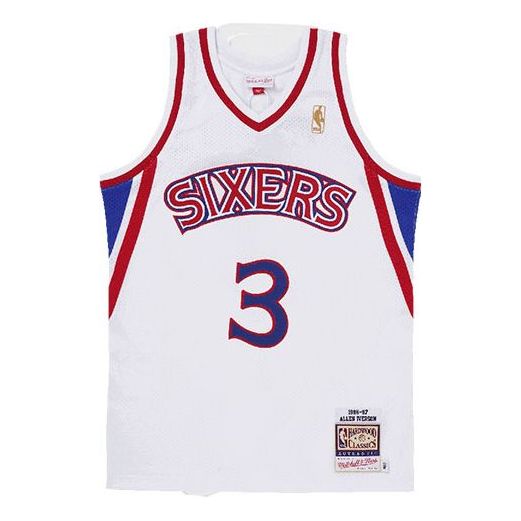 Jersey Mitchell & Ness Mitchell & Ness 76ers Basketball Jersey Hvid | AJY4GS18101-P76WHIT96AIV