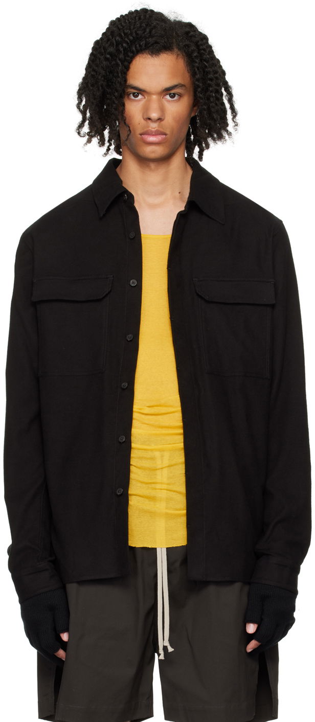 Skjorte Rick Owens Black Porterville Work Shirt Sort | RU02D6291 FL