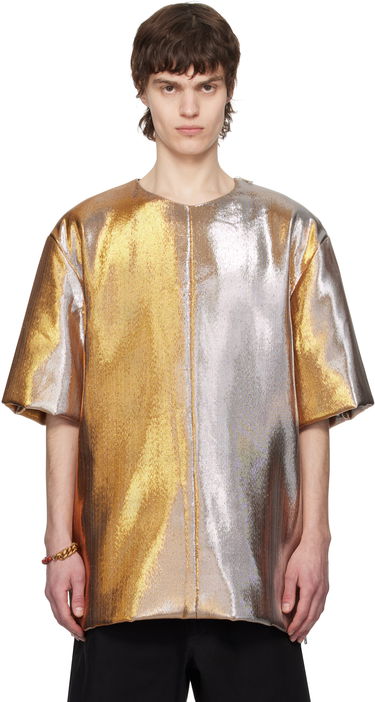 T-shirt Dries Van Noten Dries Van Noten Metallic Padded T-Shirt Metalisk | 251-020737-1091, 0