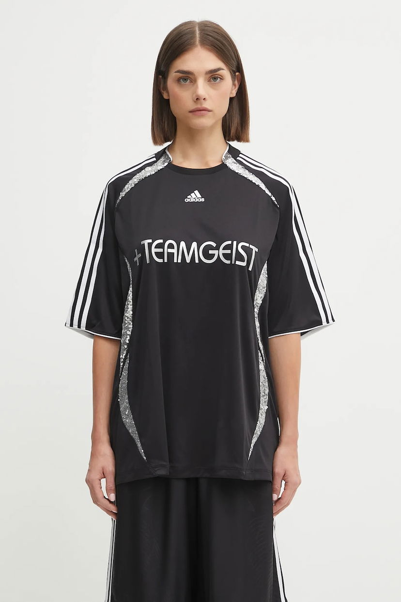 T-shirt adidas Originals adidas Originals Oversized +Teamgeist Jersey T-Shirt Sort | KE9792
