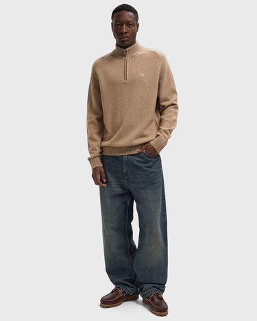 Sweater Barbour Grangetown Half-Zip Knit Sweater Beige | MKN1653ST17, 1
