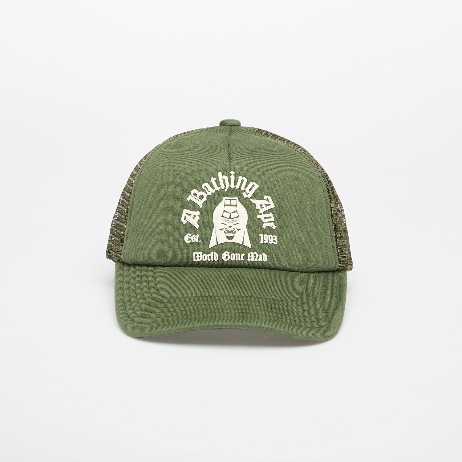 Kasket BAPE A BATHING APE Logo Cotton Panel Mesh Cap Grøn | 001CPL301004MOLD, 0