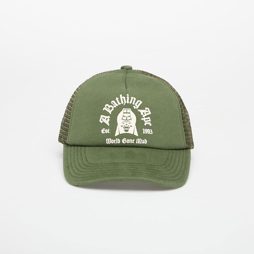 Kasket BAPE A BATHING APE Logo Cotton Panel Mesh Cap Grøn | 001CPL301004MOLD