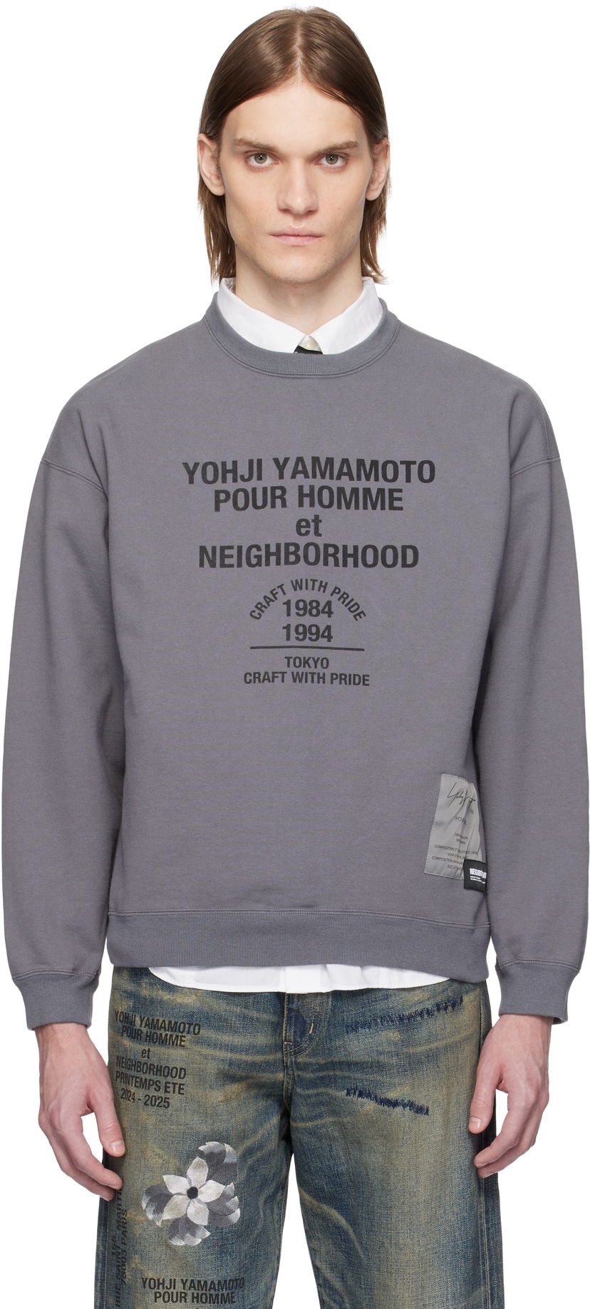 Sweater Yohji Yamamoto Yohji Yamamoto x Neighborhood Edition Long Sleeve Sweatshirt Grå | HP-T88-995