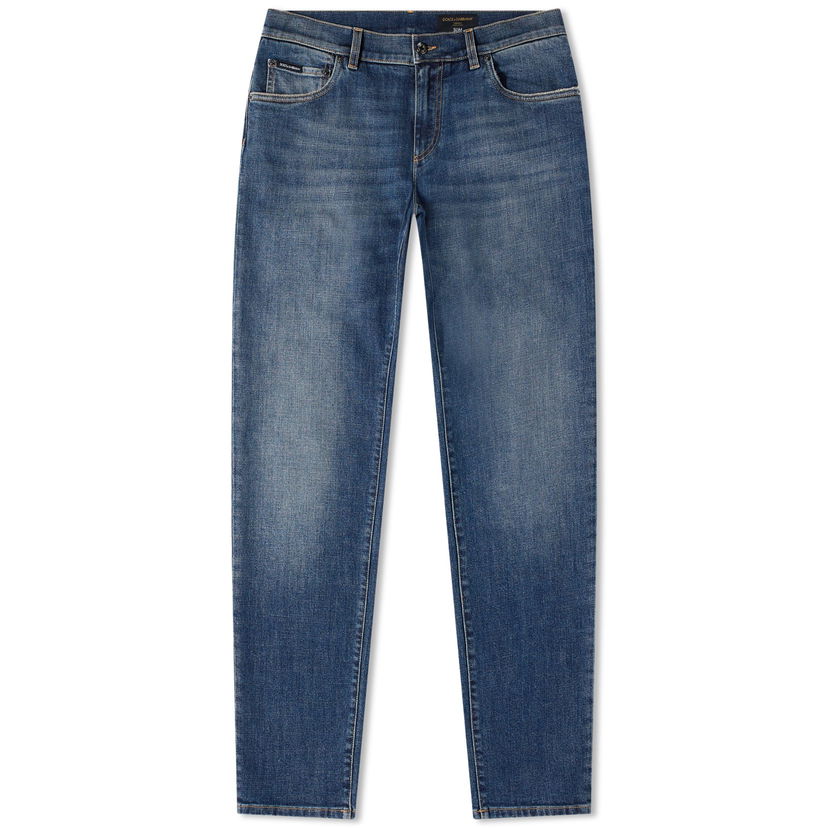 Jeans Dolce & Gabbana Slim Fit Denim Jean Washed Mørkeblå | GY07CDG8GW9-S9001