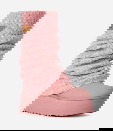 Sneakers og sko UGG Classic Mini Dipper Knitted Legwarmer Boot Lyserød | 1178990-PDW, 1