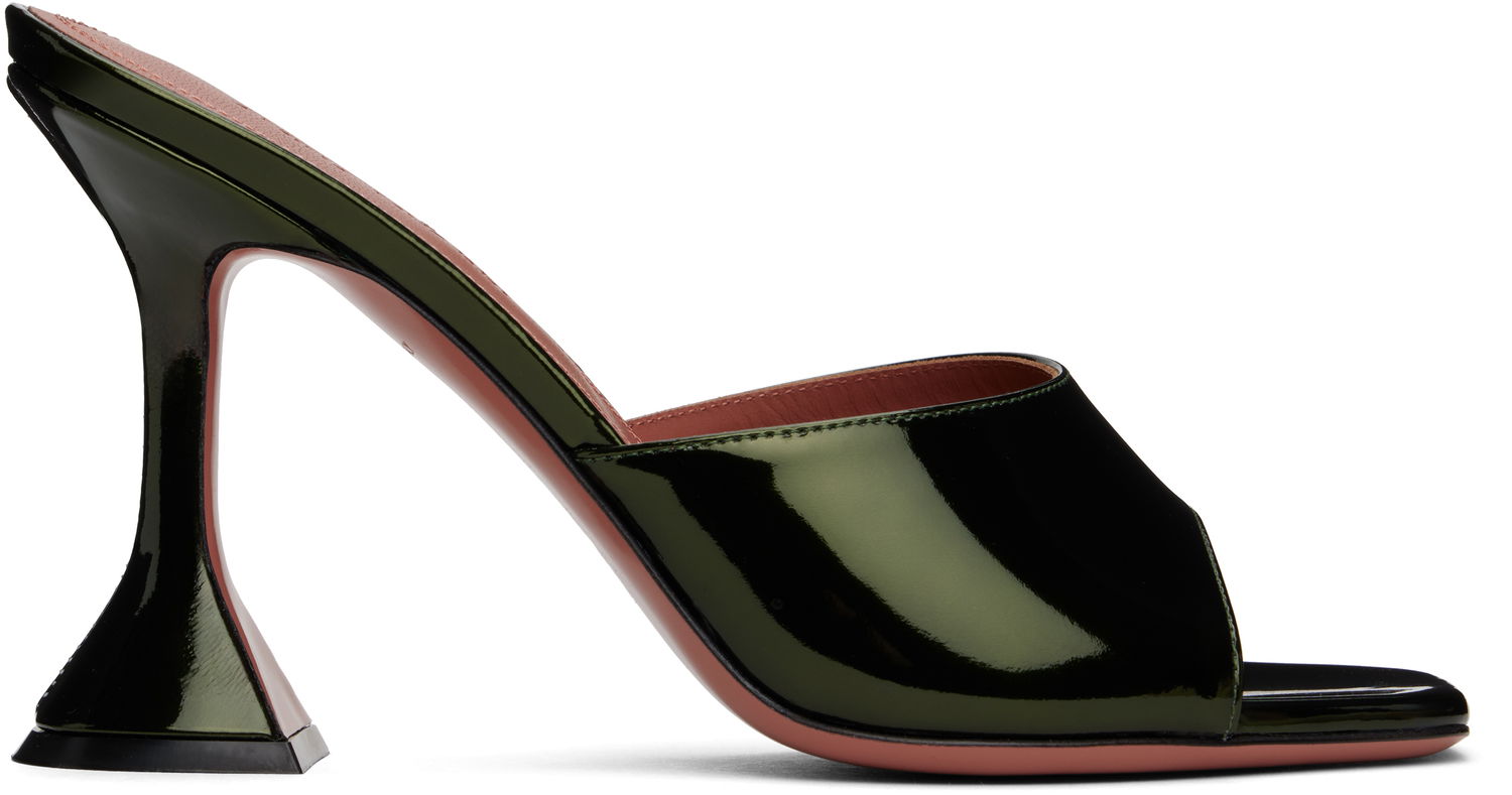 Sneakers og sko Amina Muaddi Lupita Slipper Heeled Sandals Grøn | LUPITA SLIPPER MIRROR, 0