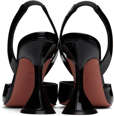 Sneakers og sko Amina Muaddi Amina Muaddi Holli Sling Heels Sort | HOLLI SLING PATENT, 1