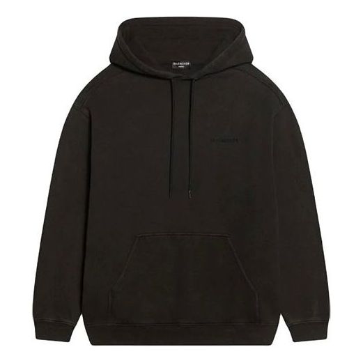Sweatshirt Balenciaga Logo Hoodie Medium Fit Sort | 600583TLVB81146, 0