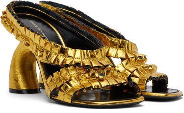 Tilbehør Dries Van Noten Dries Van Noten Ruffled Heeled Sandals Metalisk | WS251-1566-207, 3