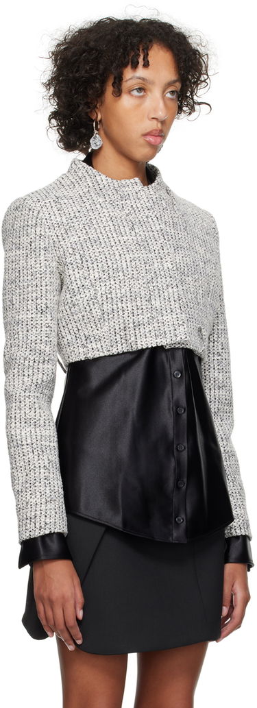Jakke Coperni Coperni Cropped Tweed Jacket Hvid | COPV33100, 1