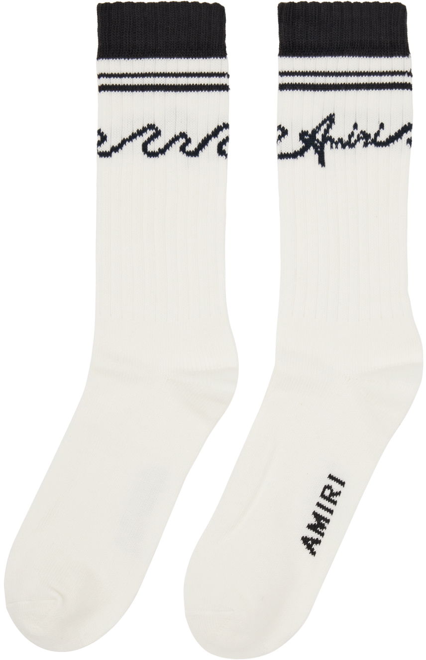 Sokker AMIRI White & Black '' Wave Socks Hvid | AMACSK1010, 1