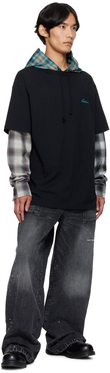Jeans We11done Carpenter Wide-Leg Distressed Paint Splatter Jeans Sort | WD-DP2-25-340-M-BK, 3