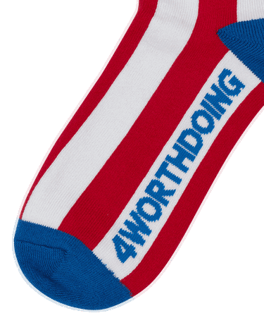 Sokker 4 WORTH DOING Flag Socks Flerfarvet | 4WDFLAGSOCKS REBLUWHI, 4