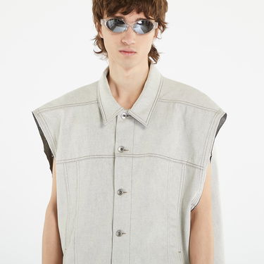 Vest Rick Owens DRKSHDW Jumbo Worker Vest Hvid | DU01C6762 MMD 51, 5
