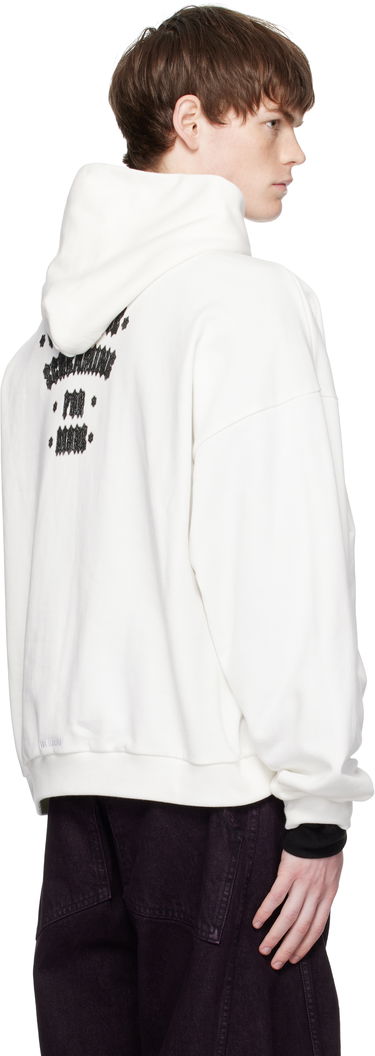 Sweatshirt We11done We11done Cat Poster Graphic Hoodie Hvid | WD-TH2-25-837-U-WH, 2