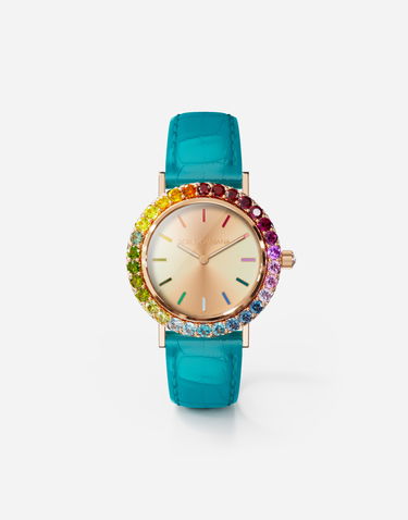 Ur Dolce & Gabbana Dolce & Gabbana Iris Watch with Multi-colored Gems Turkis | WWLB2GXA1XAB0025, 0