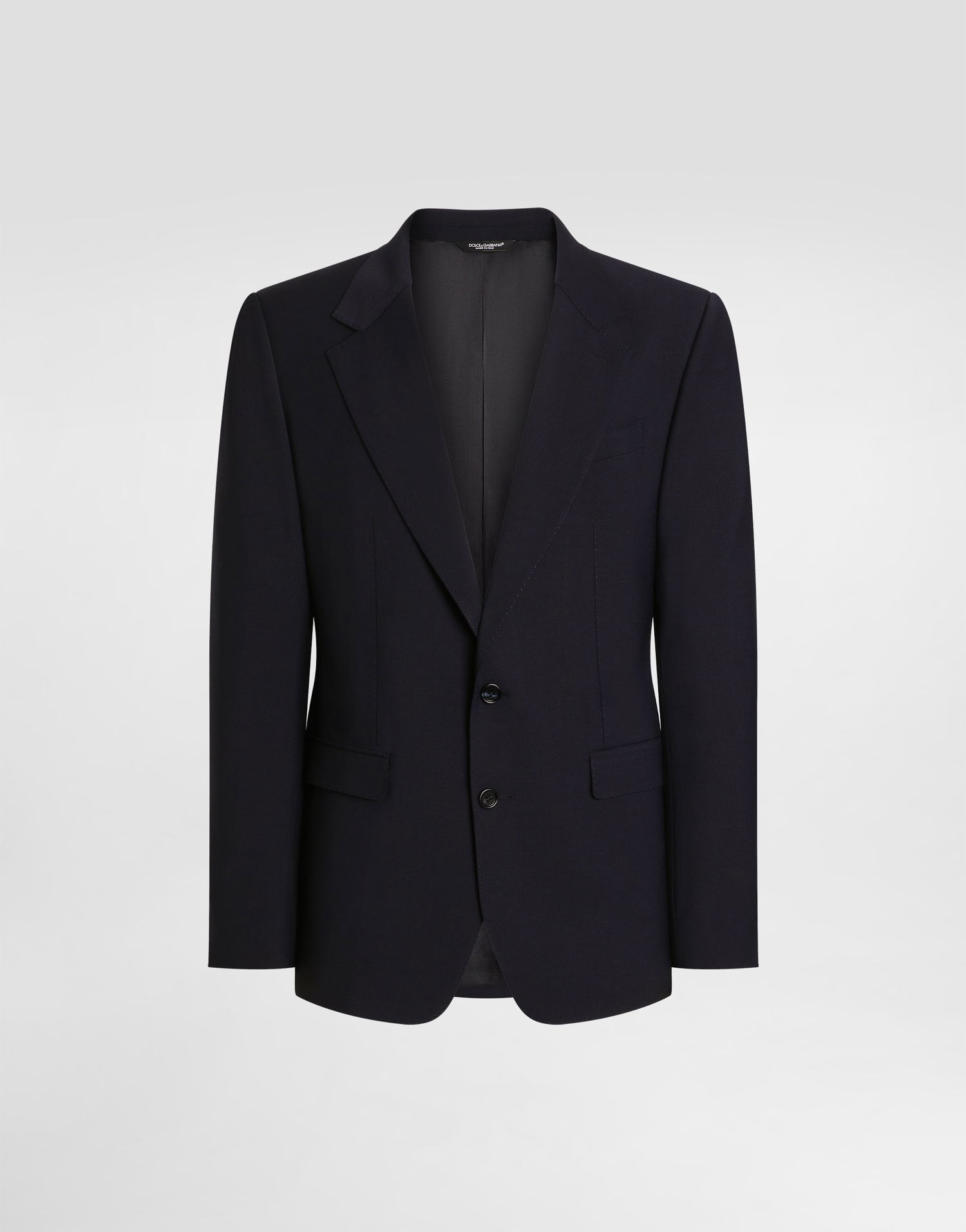 Jakke Dolce & Gabbana Dolce & Gabbana Taormina Single-Breasted Wool Canvas Jacket Mørkeblå | G2VK7TFURK8B3681, 0