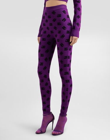 Leggings Dolce & Gabbana Dolce & Gabbana Jacquard Leggings Lilla | FXI13TJGMB3F1540, 3