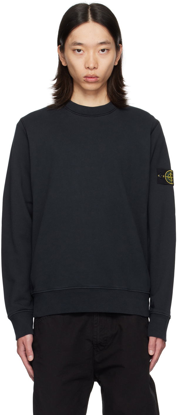 Sweatshirt Stone Island Navy Garment-Dyed Sweatshirt Mørkeblå | 811563051
