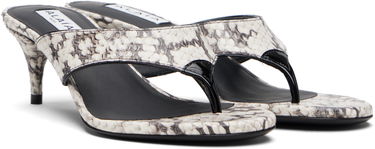Sneakers og sko Alaïa ALAÏA Thong Elaphe Leather Mule Sandals Hvid | AA3S132CK326, 3