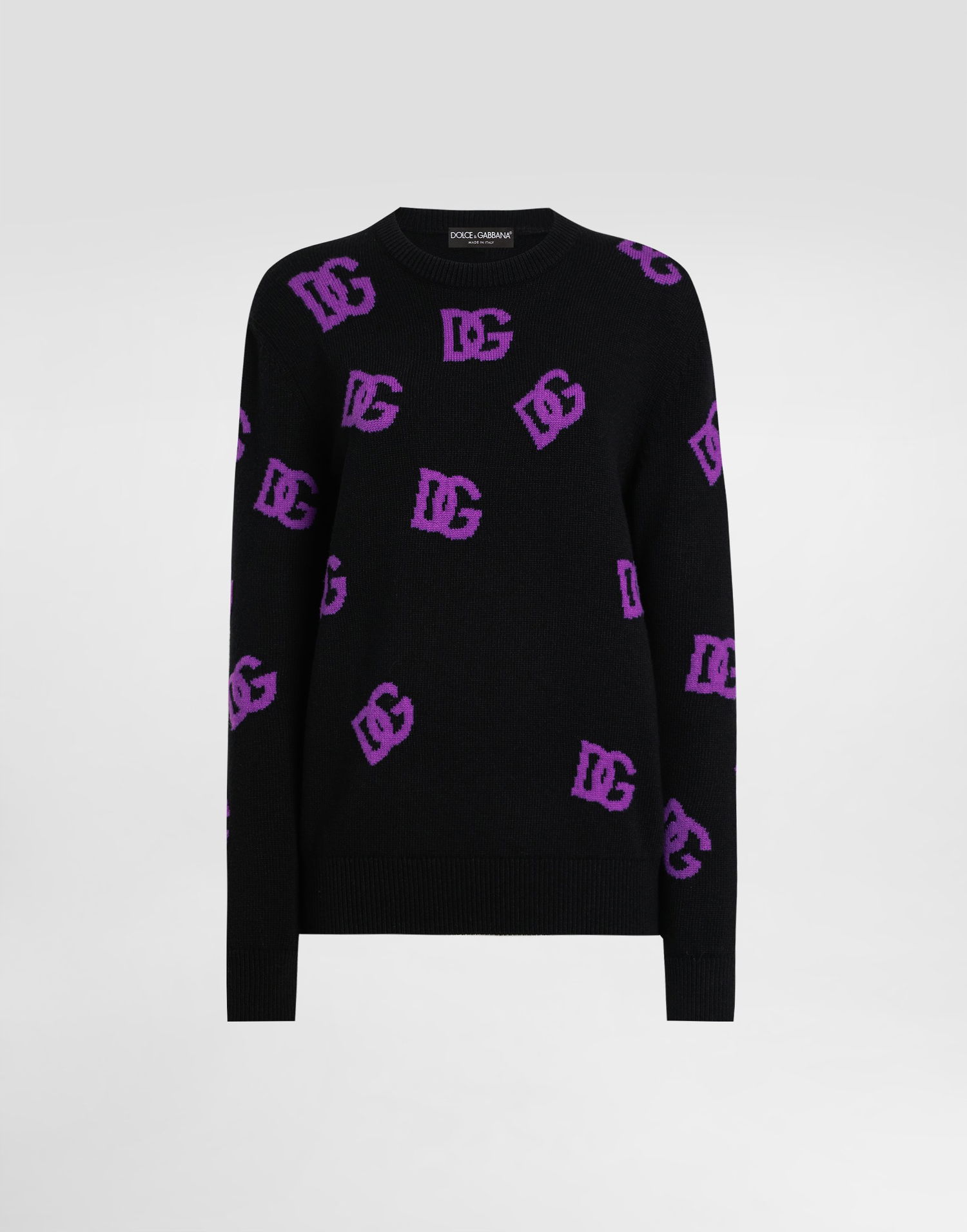 Sweater Dolce & Gabbana Dolce & Gabbana Wool Pullover with DG Logo Print Sort | FXX06TJCVYXN9867, 0