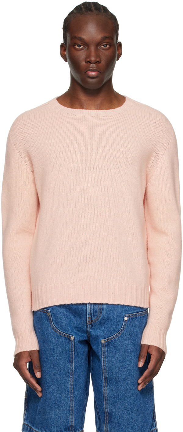 Sweater Palm Angels Embroidered Sweater Lyserød | PMHE027C99KNI0013001